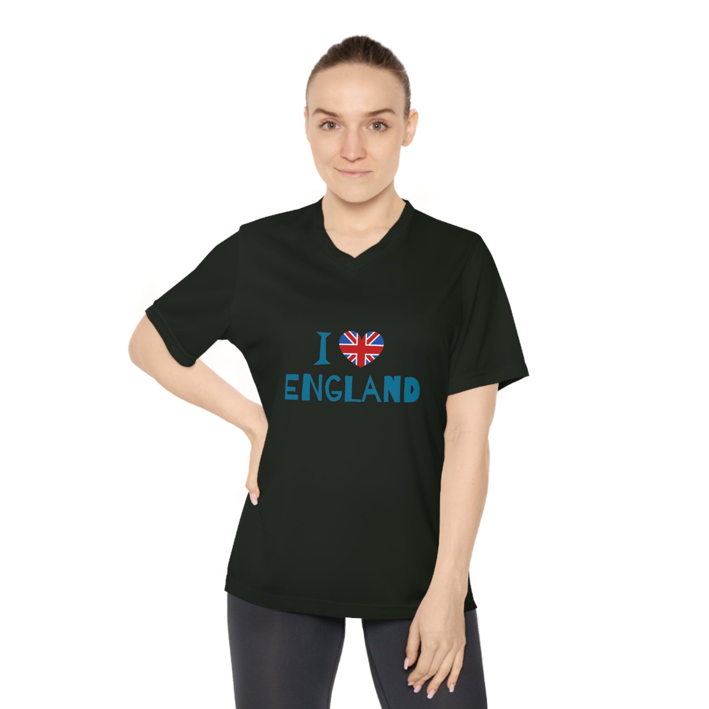 I Love England Women's Performance V-Neck T-Shirt