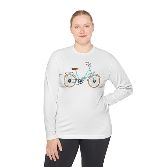 Unisex Lightweight Long Sleeve Tee - Classic Bicycle Illustration - London Style