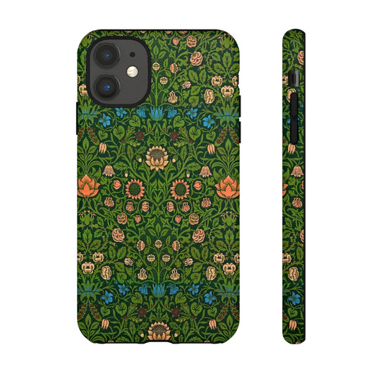 Vintage Floral Phone Case for Tough Cases, Boho Phone Cover, Nature Inspired Gift, Eco-Friendly Tech Accessory, Greenery Design