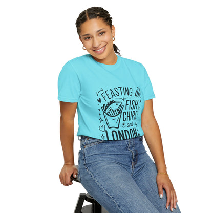 Unisex Garment-Dyed T-shirt - Fish Chips and London