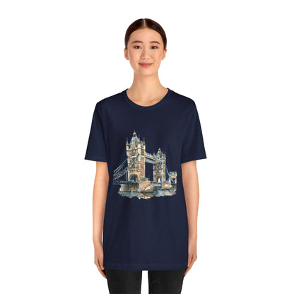 Unisex Jersey Short Sleeve Tee - London Bridge - Iconic Landmark and Historical Beauty