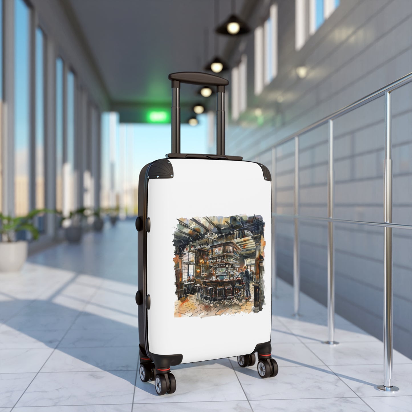 Cozy British Pub Sketch  Suitcase