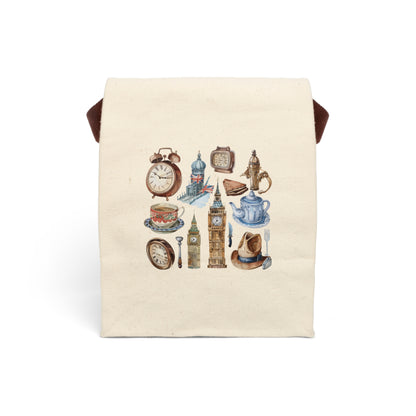 London theme Canvas Lunch Bag With Strap