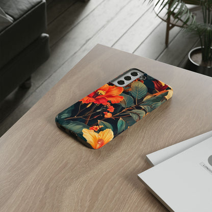 Tough Floral Phone Case | Tropical Vibe, Gift for Nature Lovers, Summer Beach Accessory, Floral Pattern, Trendy Phone Accessories