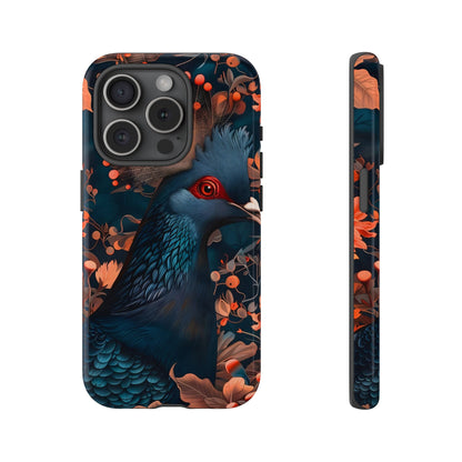 Vibrant Phone Case with Floral Peacock Design - Tough Cases, Artistic Phone Cover, Unique Gift for Nature Lovers, Stand Out Tech Accessory