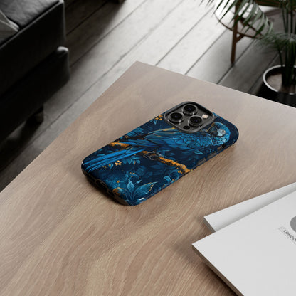 Tough Cases - Vibrant Blue Parrot Phone Case, Tropical Bird Phone Cover, Nature Lover Gift, Eco-Friendly Accessories, Unique Wildlife Decor