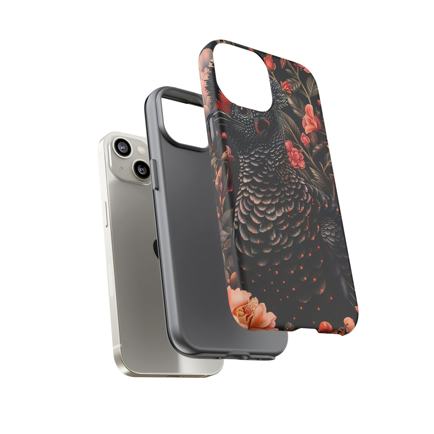 Tough Cases: Floral Design Phone Case, Stylish Protection for Your Phone, Unique Gift for Bird Lovers, Vibrant Floral Art, [...]