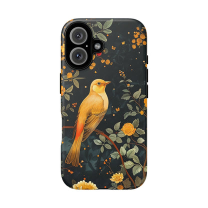 Floral Phone Case, Tough Cases with Bird Design, Nature Lover Gift, Stylish Protection, Birthday Present, Floral Phone Cover