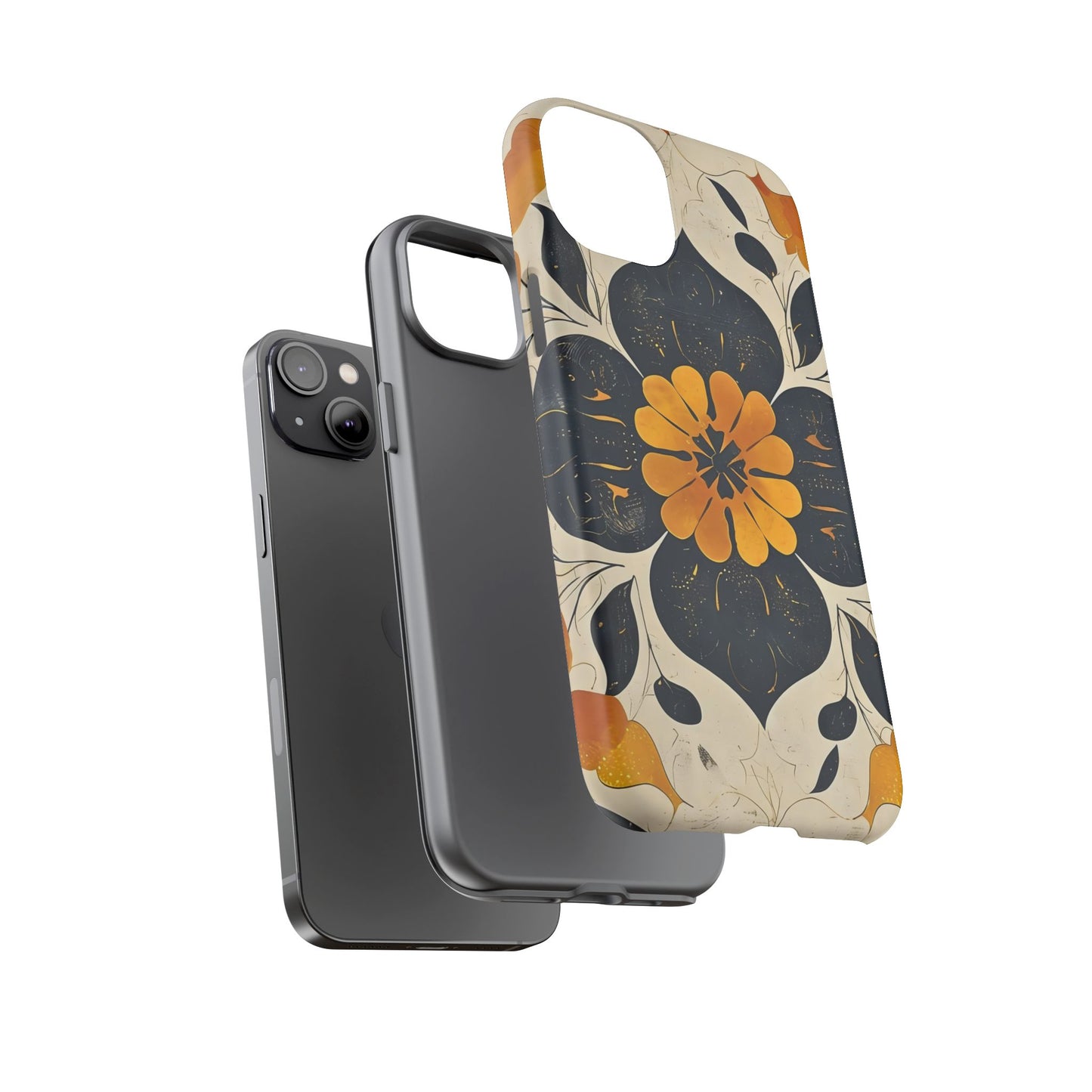 Floral Phone Case - Tough Cases, Botanical iPhone Cover, Vintage Flower Design, Durable Smartphone Protection, Unique Gift Idea
