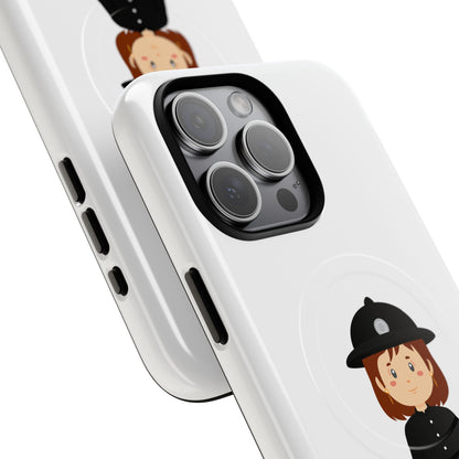 Cute Police Officer Phone Case, Tough Magnetic Case for Kids, Unique Gift for Law Enforcement Fans, Durable Mobile Cover