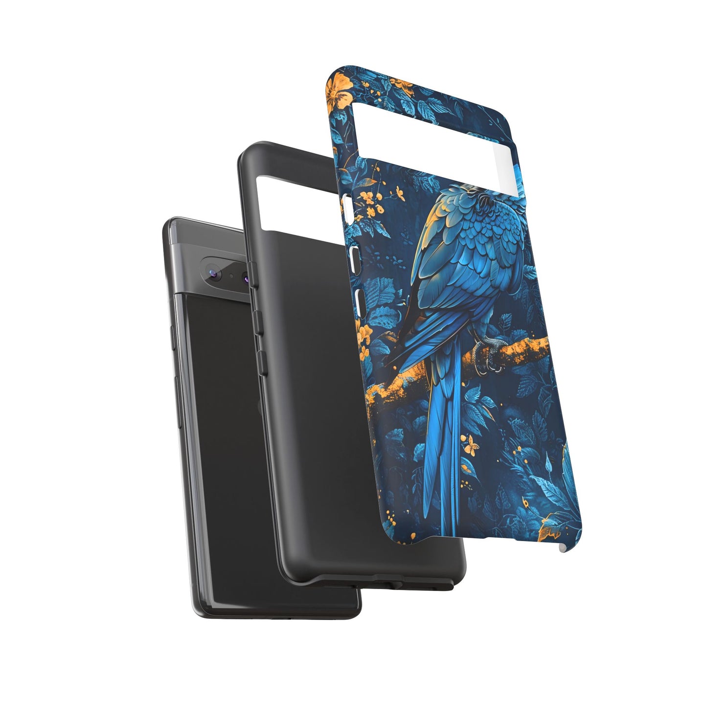 Tough Cases - Vibrant Blue Parrot Phone Case, Tropical Bird Phone Cover, Nature Lover Gift, Eco-Friendly Accessories, Unique Wildlife Decor