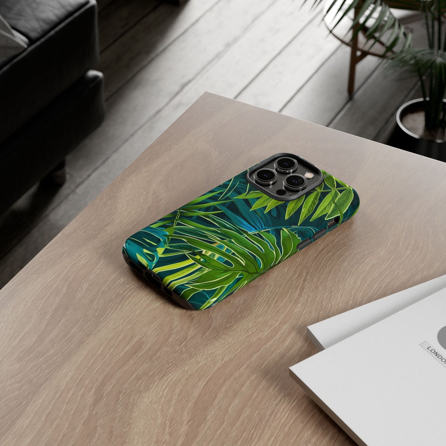 Tropical Phone Case - Durable Green Leaf Design, Eco-Friendly Gift, Trendy Accessory, Nature Lover's Case, Summer Vibes