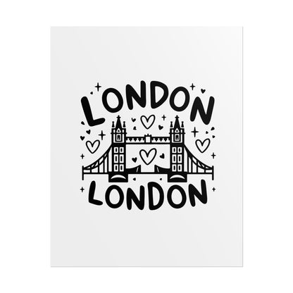 Charming London Rolled Poster for Home Decor, Wall Art, Travel Gift, Office Wall Decor, London Themed Decoration