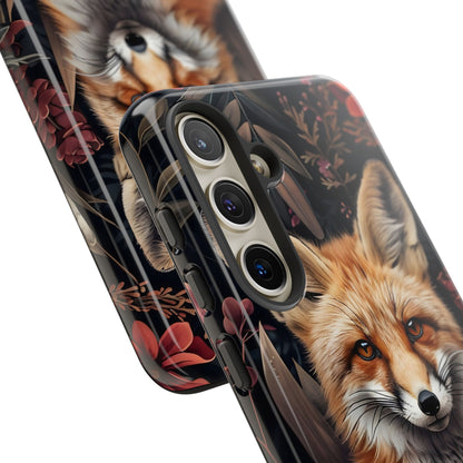 Fox Floral Phone Case, Tough Cases for Animal Lovers, Nature Themed Gift, Cute Phone Cover, Wild Fox Protector