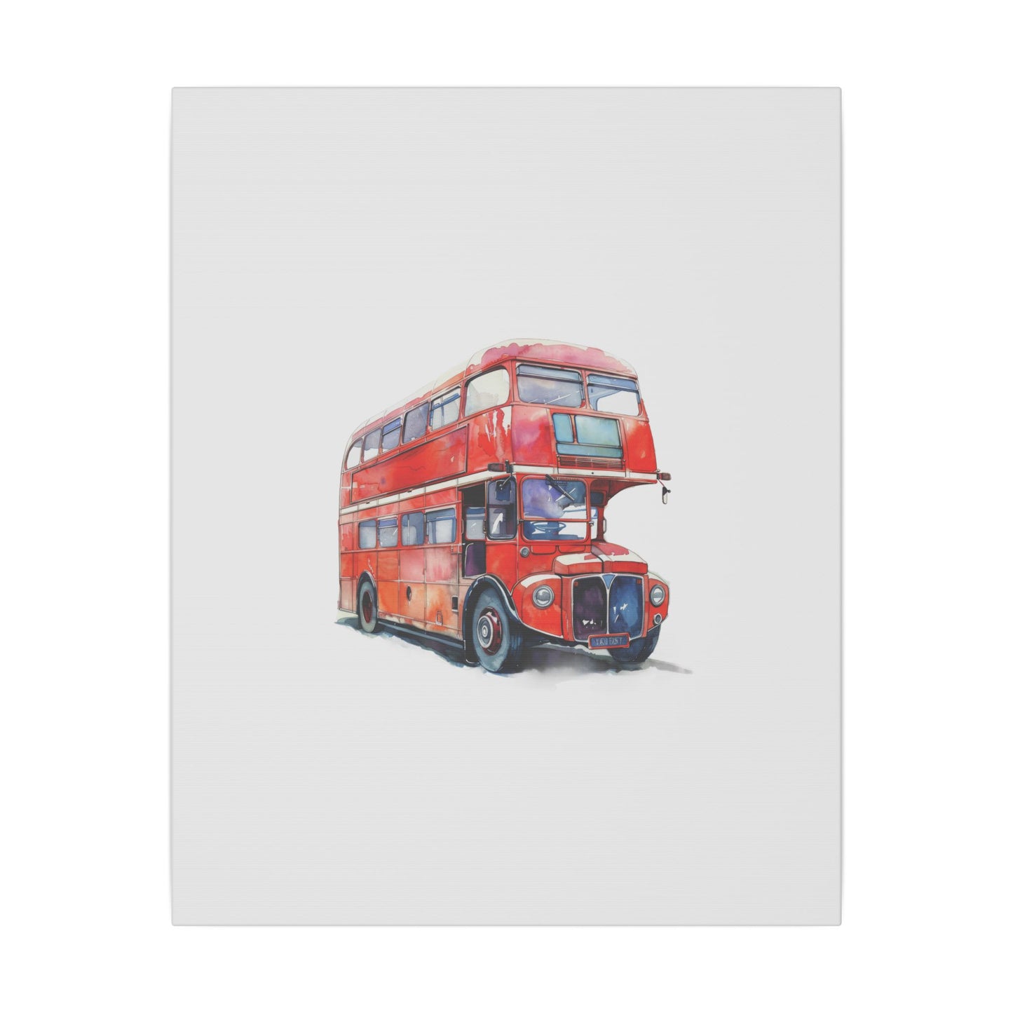 London Red Double-Decker Bus Art Canvas Print, Wall Decor for Travel Lovers, Home Office Gift, Unique Artwork for All Occasions