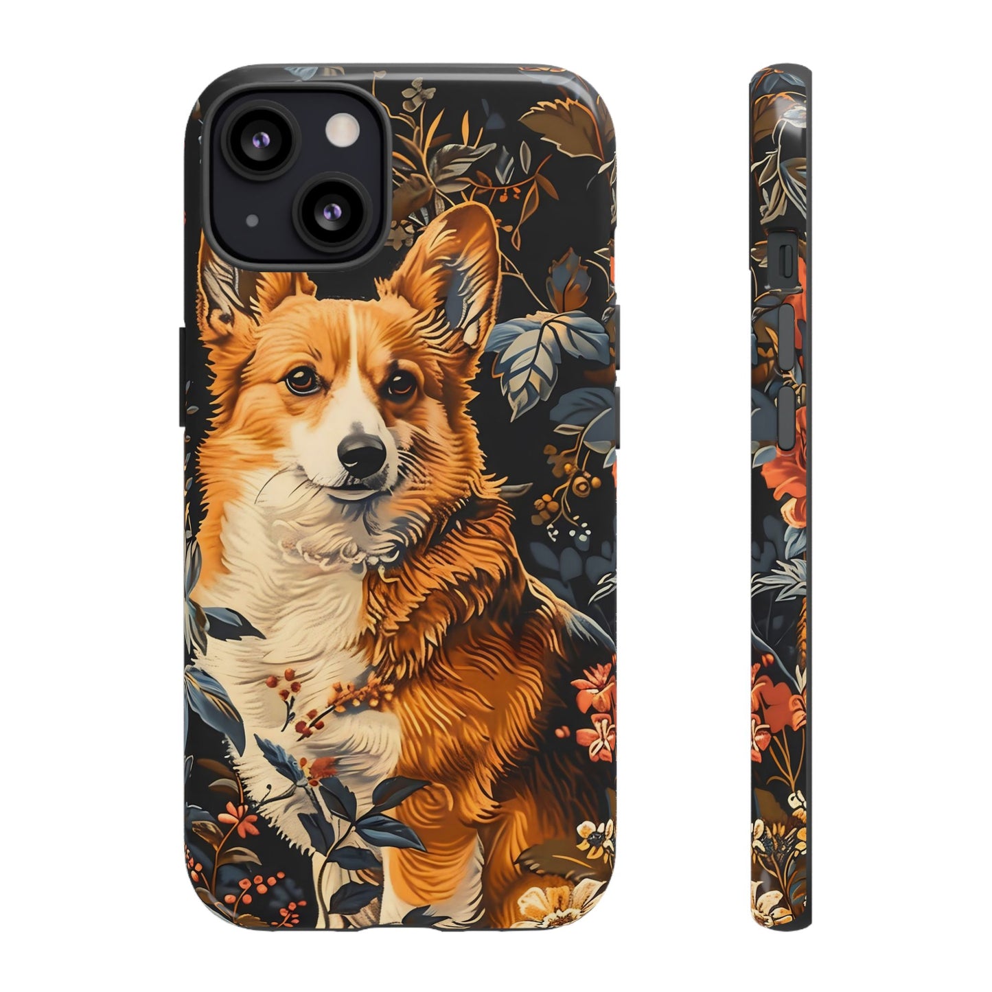 Corgi Floral Phone Case - Tough Cases for Dog Lovers, Cute Pet Accessories, Gift for Dog Owners, Floral Design, Personalized Tech Cover