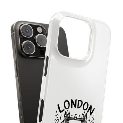 London Vacation Slim Phone Case, Travel Gifts, City Lovers Accessories, Adventure Phone Cover, London Theme Case, Souvenir Mobile Case