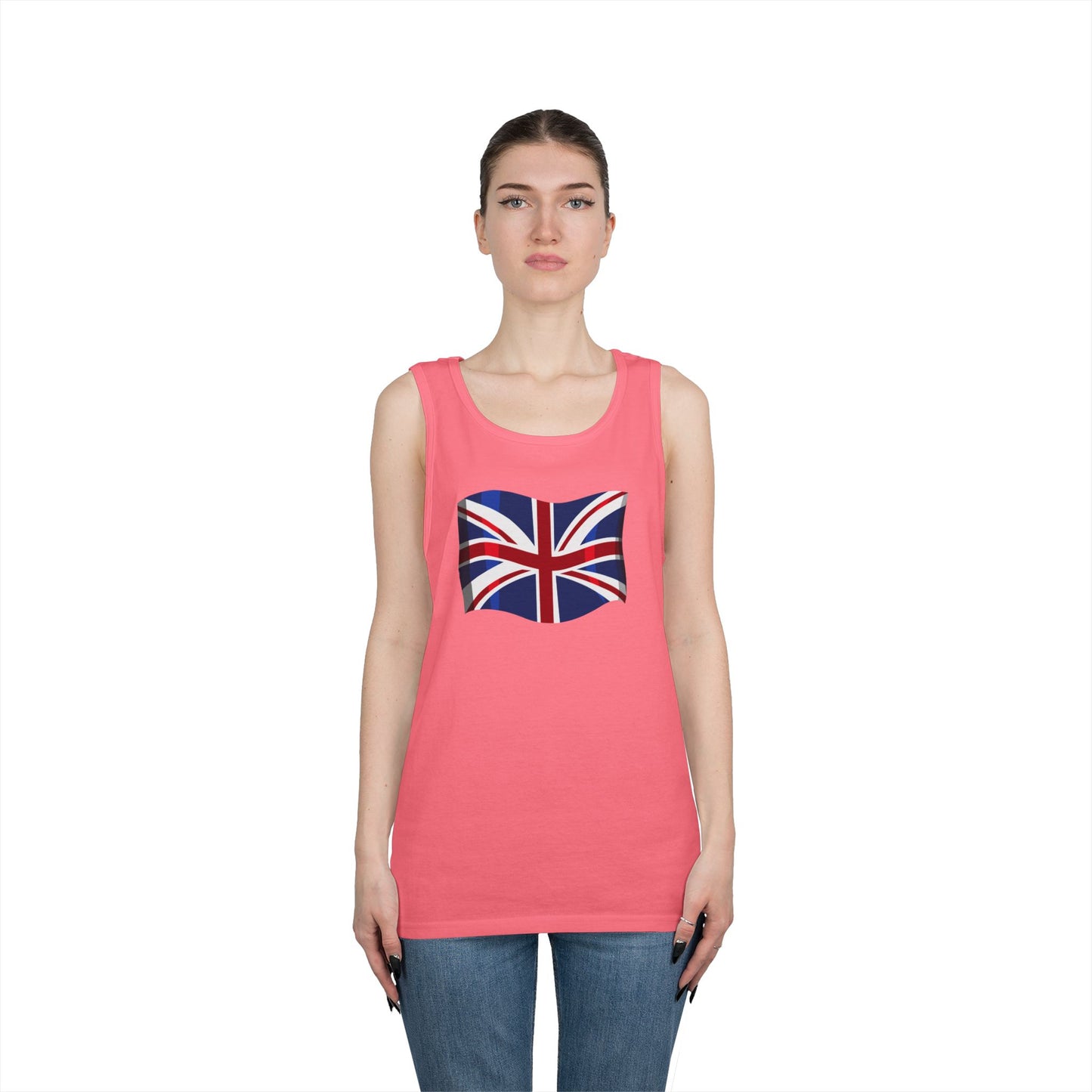 Unisex Heavy Cotton Tank Top - Classic UK Flag Design