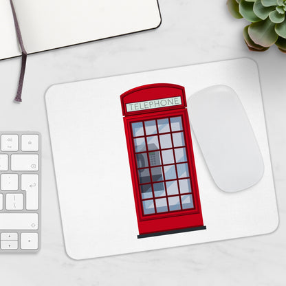 Charming Telephone Box Mouse Pad, Cute Desk Accessory, Office Decor, Gift for Travelers, British Theme, Work Station Essential