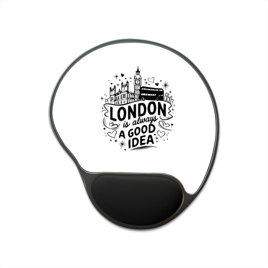 London Design Mouse Pad with Wrist Rest, Office Gift, Ergonomic Desk Accessory, Work From Home Essentials, Travel Lover Decor