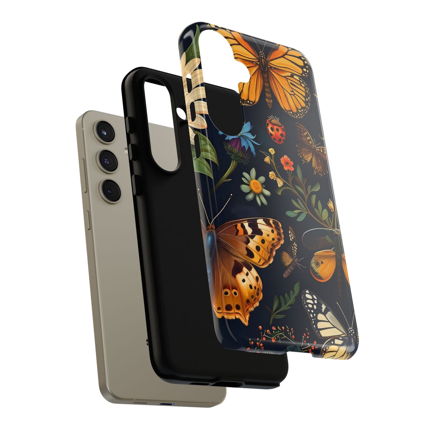 Nature-Inspired Phone Case | Floral Butterfly Design, Tough Phone Cover, Gift for Nature Lovers, Cute Butterfly Case, Home Decor