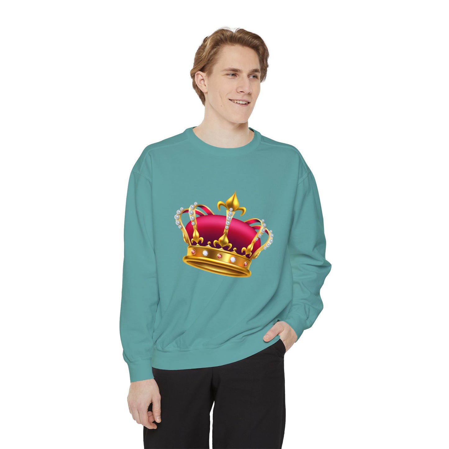 Unisex Garment-Dyed Sweatshirt Elegant - British Royal Crown