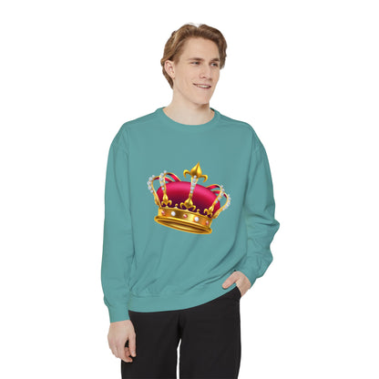 Unisex Garment-Dyed Sweatshirt Elegant - British Royal Crown