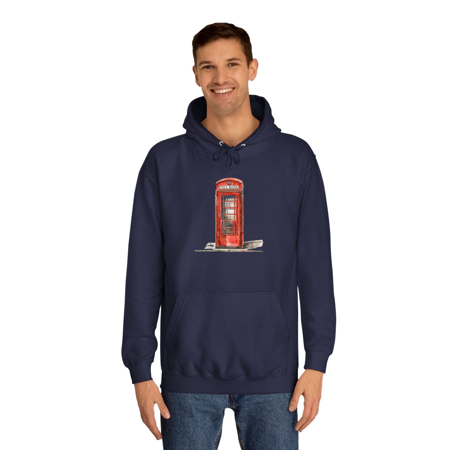 Unisex College Hoodie - Iconic British Public Telephone