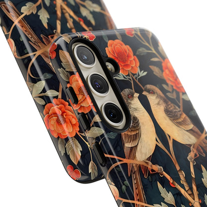 Floral Phone Case – Tough Cases with Bird Design, Unique Gift for Nature Lovers, Stylish Tech Accessory, Phone Cover, Artistic Case