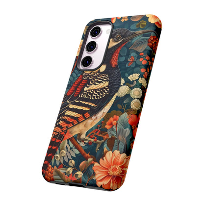 Nature-Inspired Phone Case with Floral Art, Tough Phone Cover, Protective Case, Gift for Nature Lovers, Unique Phone Accessory