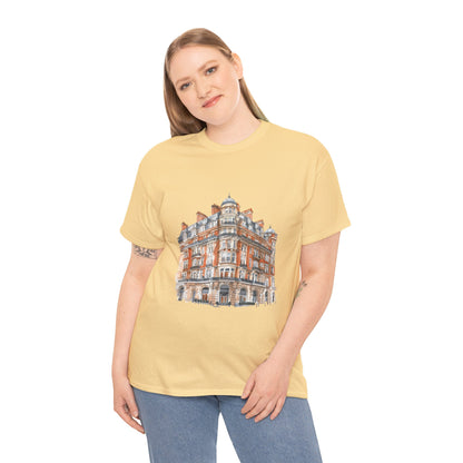 Unisex Heavy Cotton Tee - Classic British Architecture - Elegant Historic Building
