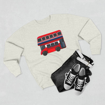 Unisex Crewneck Sweatshirt - London Transport English Bus Red Double-Decker