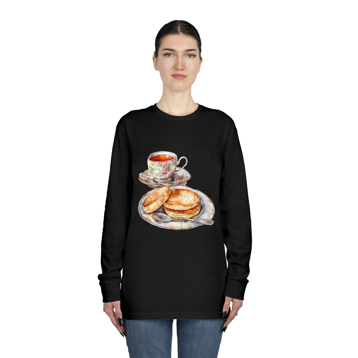 Long Sleeve Crewneck Tee - From Palaces to Plates - British Royal Cuisine