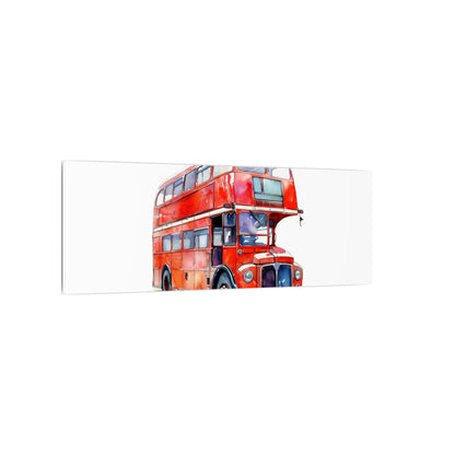 London Red Double-Decker Bus Art Canvas Print, Wall Decor for Travel Lovers, Home Office Gift, Unique Artwork for All Occasions