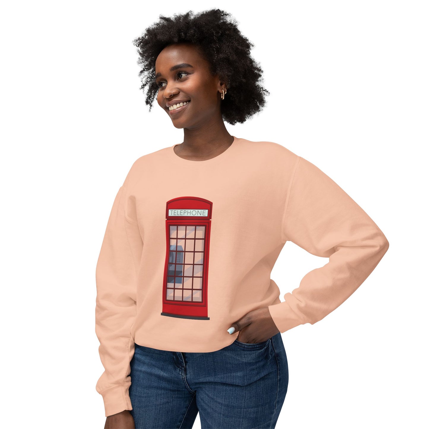 Unisex Lightweight Crewneck Sweatshirt - British Public Telephone