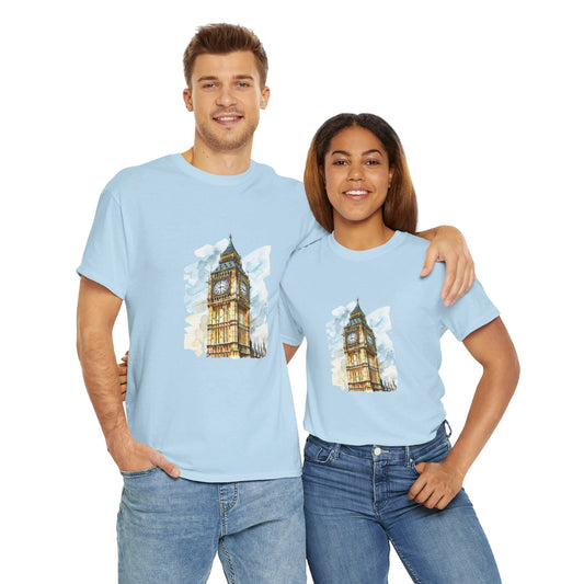 London Clock Tower - Iconic Big Ben Trendy Unisex Heavy Cotton T-Shirt