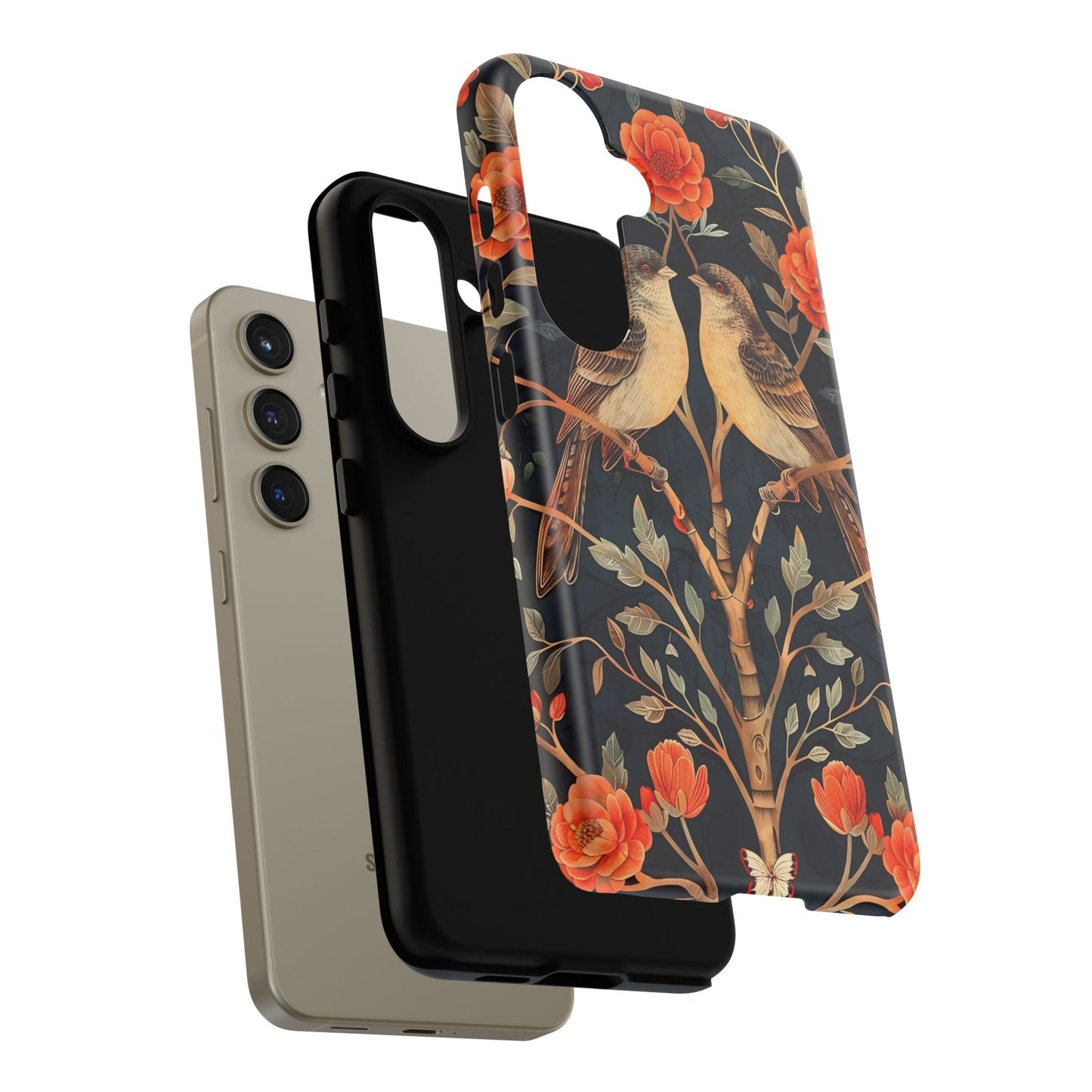 Floral Phone Case – Tough Cases with Bird Design, Unique Gift for Nature Lovers, Stylish Tech Accessory, Phone Cover, Artistic Case