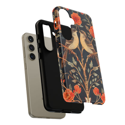 Floral Phone Case – Tough Cases with Bird Design, Unique Gift for Nature Lovers, Stylish Tech Accessory, Phone Cover, Artistic Case