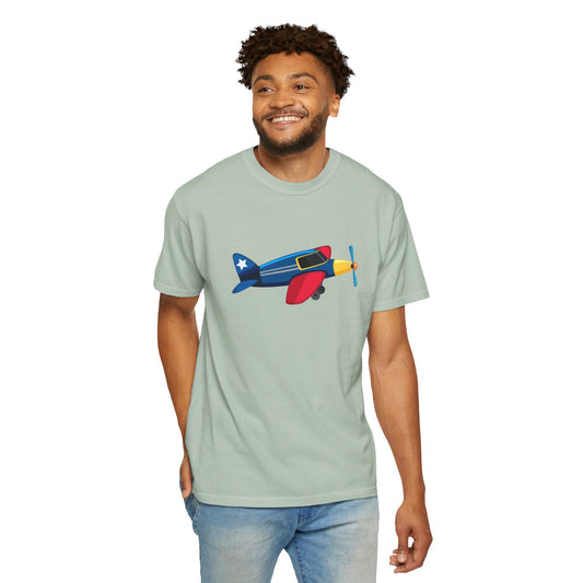 Unisex Garment-Dyed T-shirt - Bright and Classic Vintage Aircraft