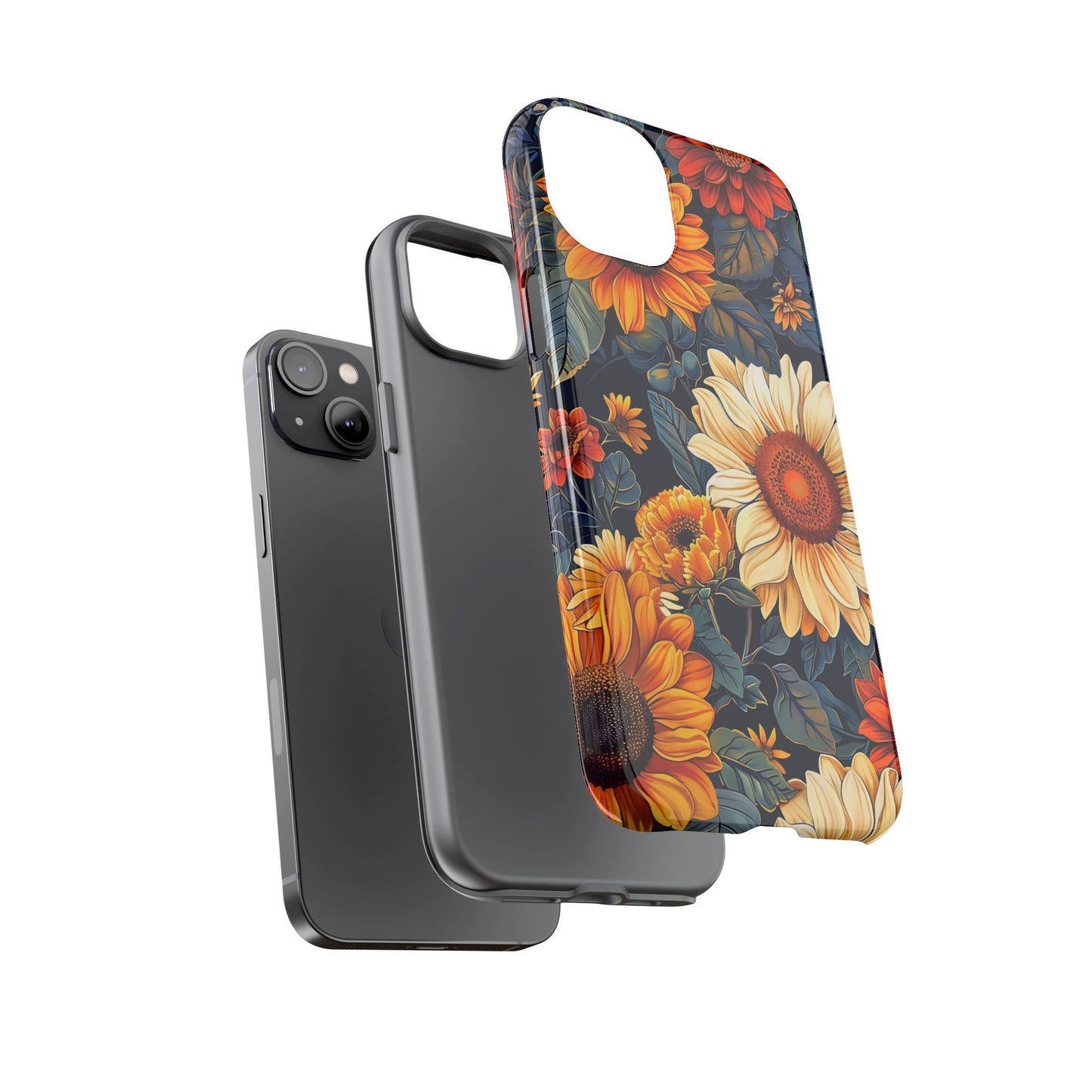 Floral Tough Phone Case | Sunflower Design, iPhone Cover, Protective Case, Gifts for Her, Floral Phone Accessory