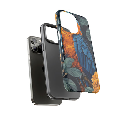 Tropical Parrot Phone Case - Tough Cases, Colorful Phone Cover, Nature Lover Gift, Floral Design, Bird Lover Accessory