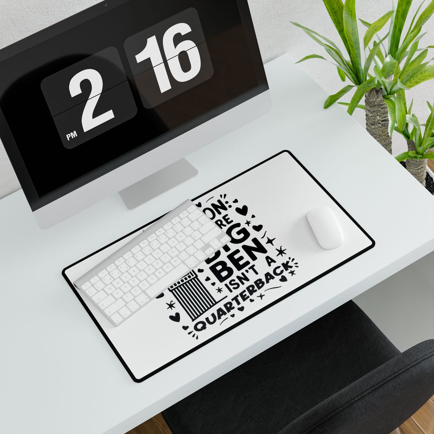 London-Inspired Desk Mat - Fun Big Ben Design, Office Decor, Gift for Students, Unique Workstation Accessory, Home Office