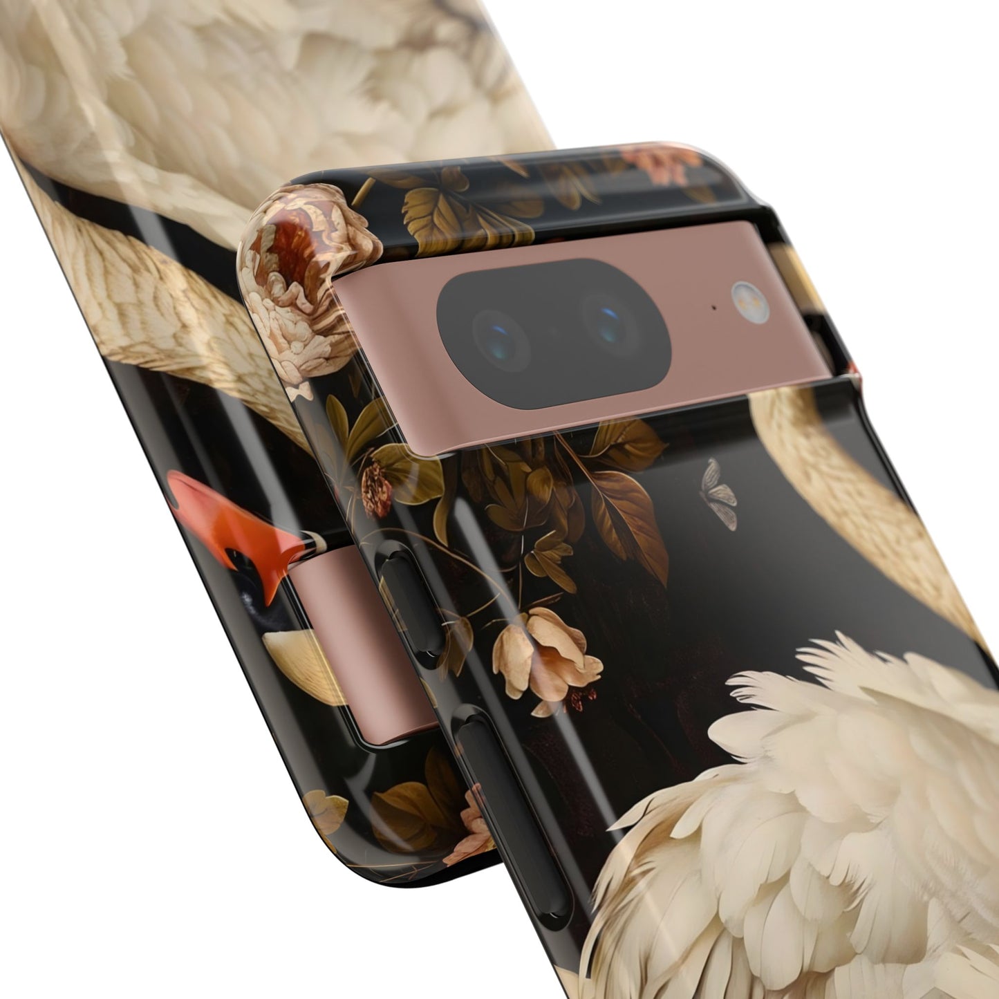 Elegant Swan Phone Case, Floral iPhone Cover, Tough Phone Case, Gift for Her, Nature Lover, Mother's Day, Birthday