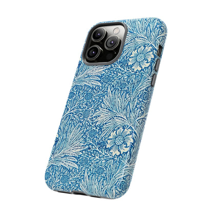 Stylish Phone Case, Tough Floral Phone Cover, Fashionable Tech Accessory, Gift for Her, Blue Flower Design