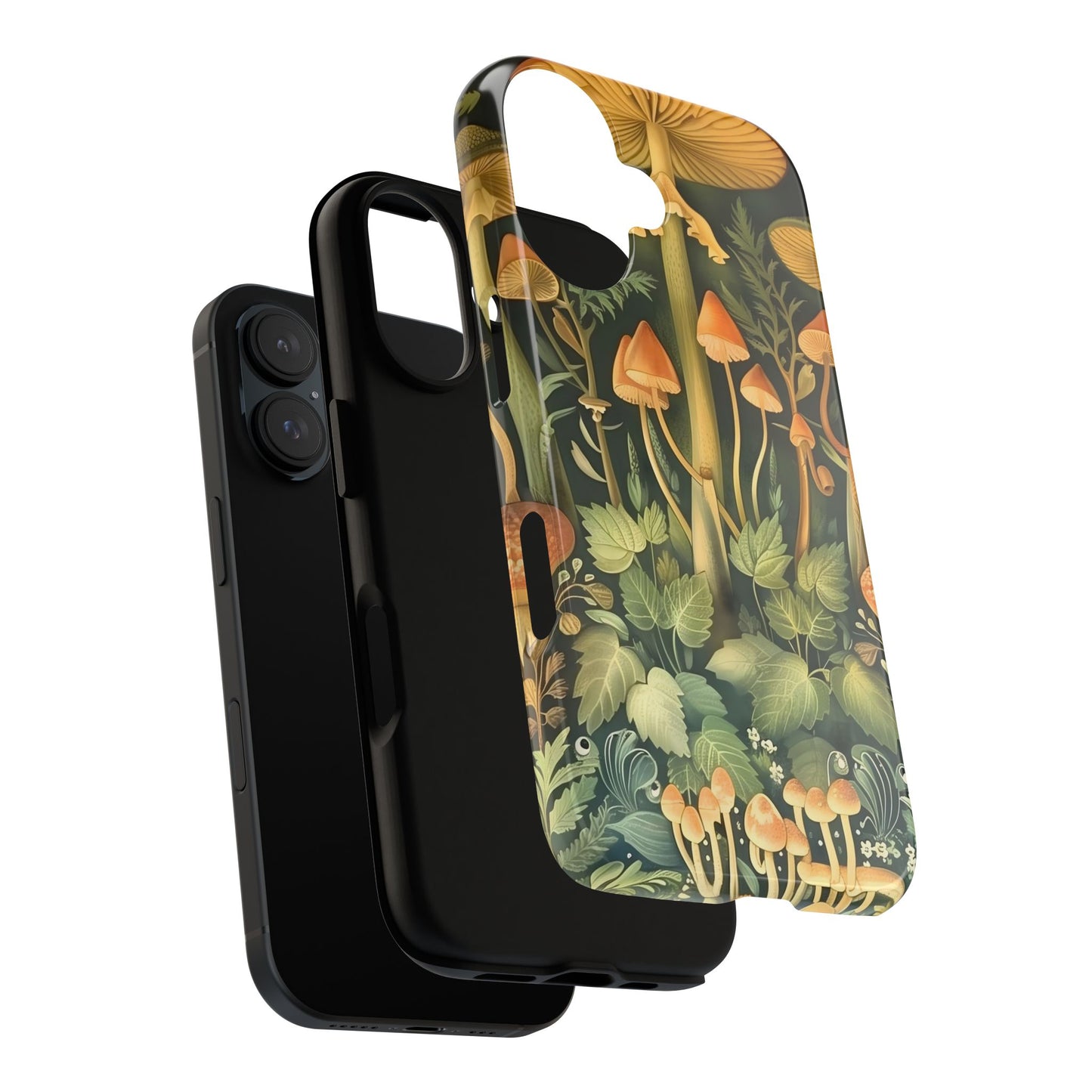 Mushroom Forest iPhone Case, Tough Cases for Nature Lovers, Vibrant Phone Accessories, Unique Gift for Him/Her, Eco-Friendly Style