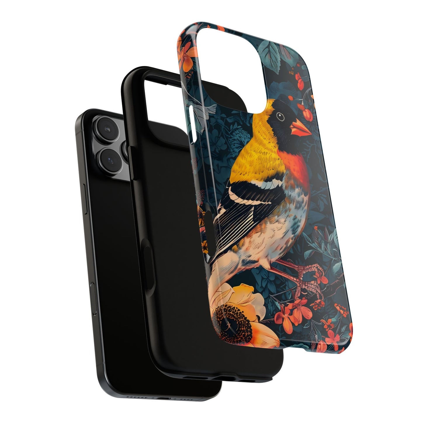 Vibrant Bird Phone Case - Tough Cases, Nature Lover Gift, Floral Design, Eco-Friendly Accessory, Stylish Mobile Protection
