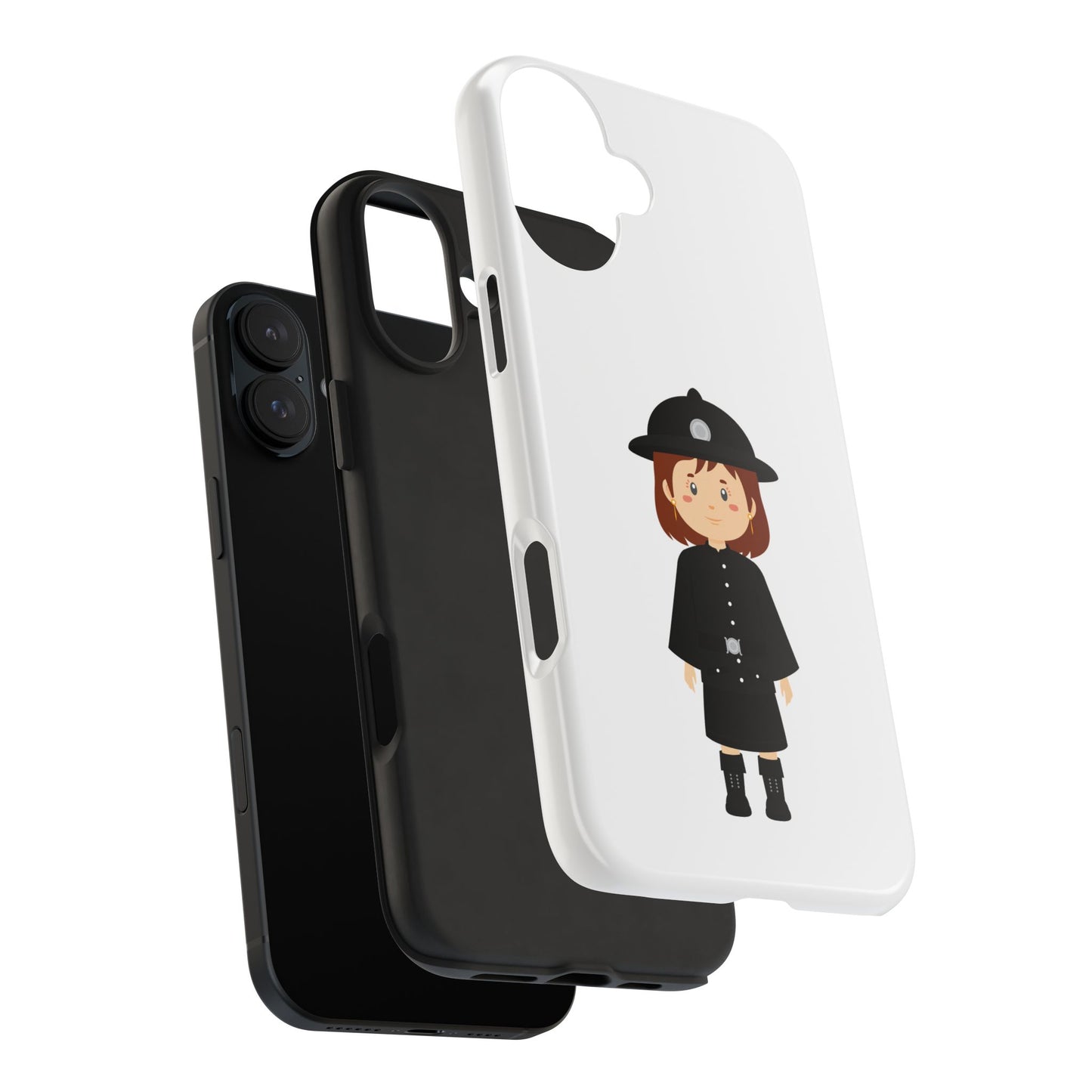 Cute Police Officer Tough Phone Case, Protective Cover, Phone Accessory, Gift for Him/Her, Fun Design for All Ages, Cartoon Case