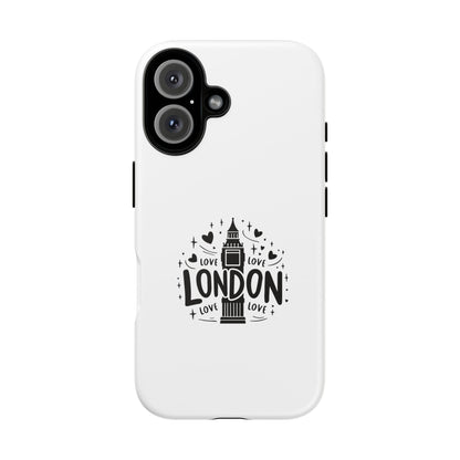 London Love iPhone Case | Tough Cases, London Theme, Gift for Travelers, Unique Phone Accessory, Cute Tech Gifts