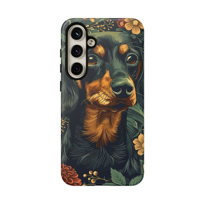 Dachshund Phone Case, Floral Pet Phone Cover, Dog Lover Gift, Tough Phone Case, Custom Dachshund Design, Unique Dog Owner Accessory