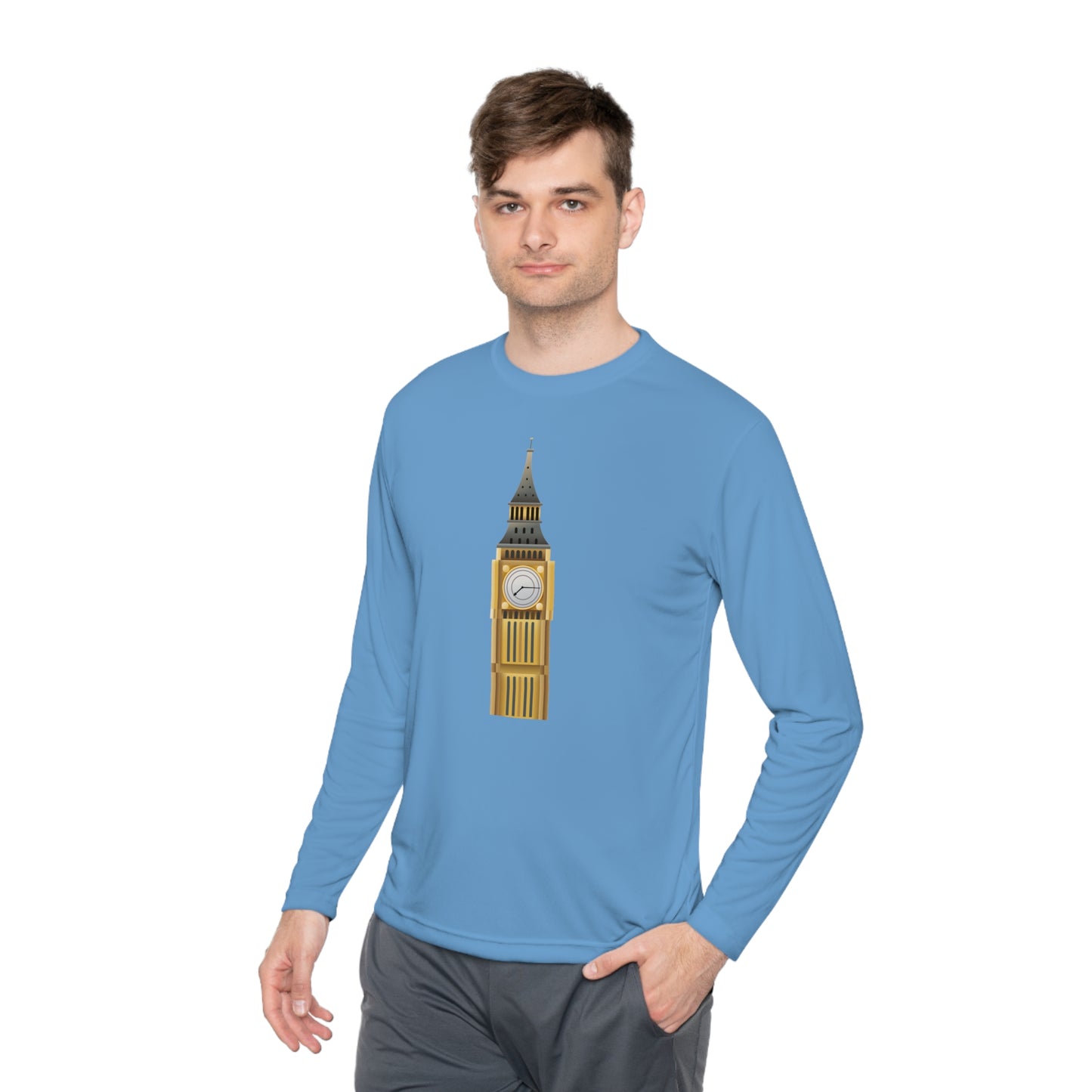 Unisex Lightweight Long Sleeve Tee - Iconic Big Ben Clock Tower Design
